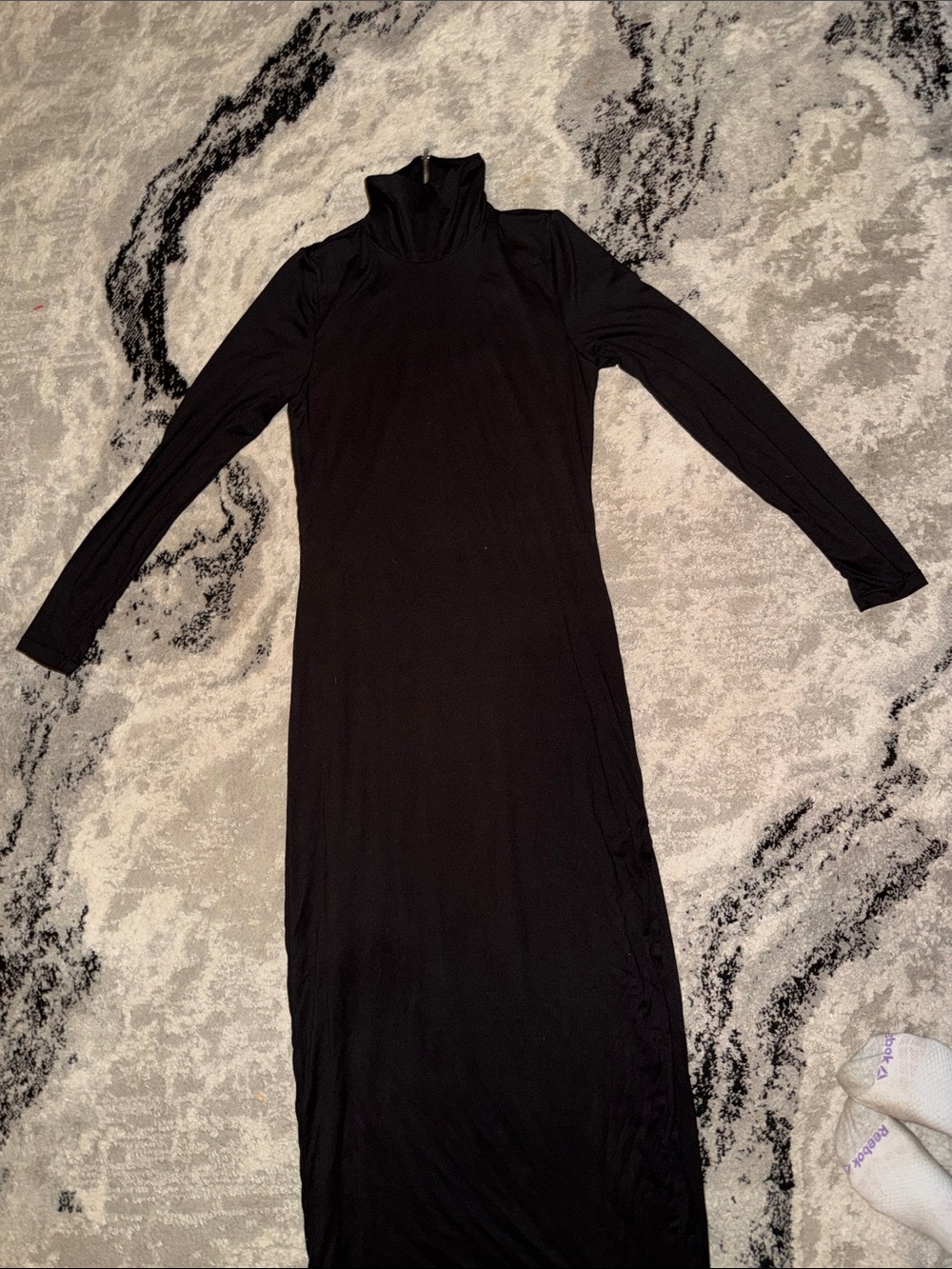 Classic Black Turtleneck Maxi Dress — Long Sleeve